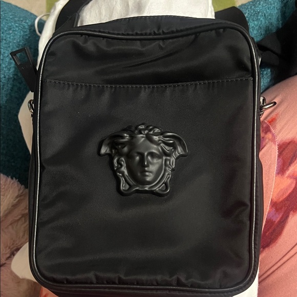 Versace Black Medusa Messenger Bag